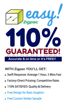 Zigpac 110% Satisfaction Guarantee with Free Sticker Sample