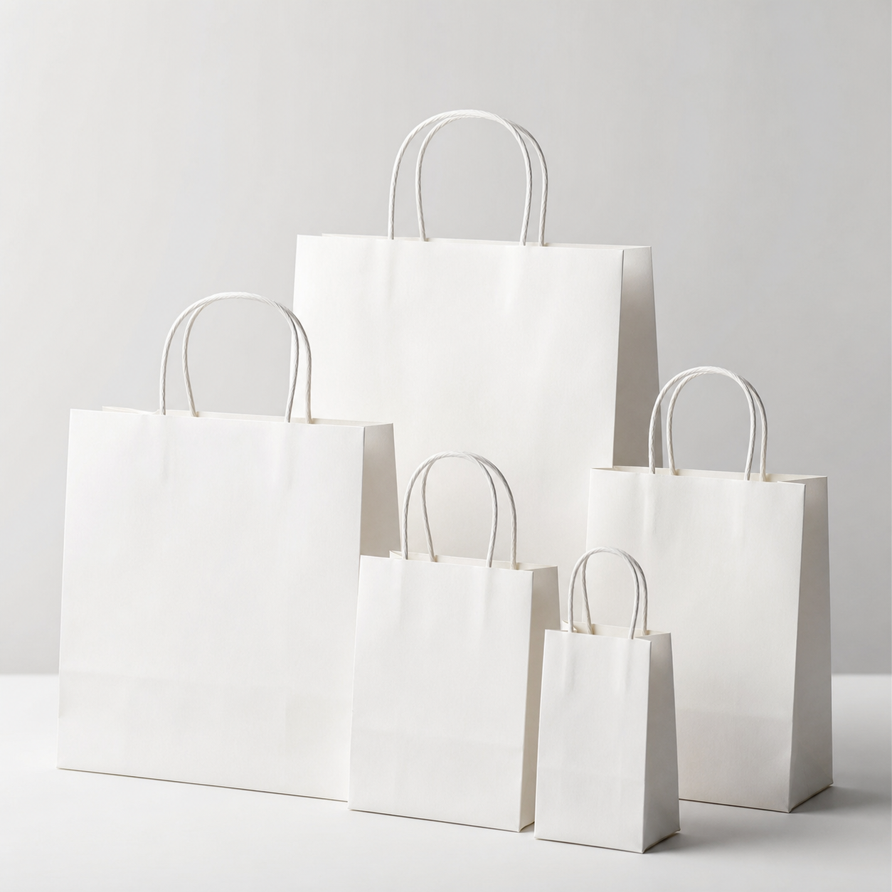 Imagen de muestra de producto de bolsas de papel kraft blanco personalizadas