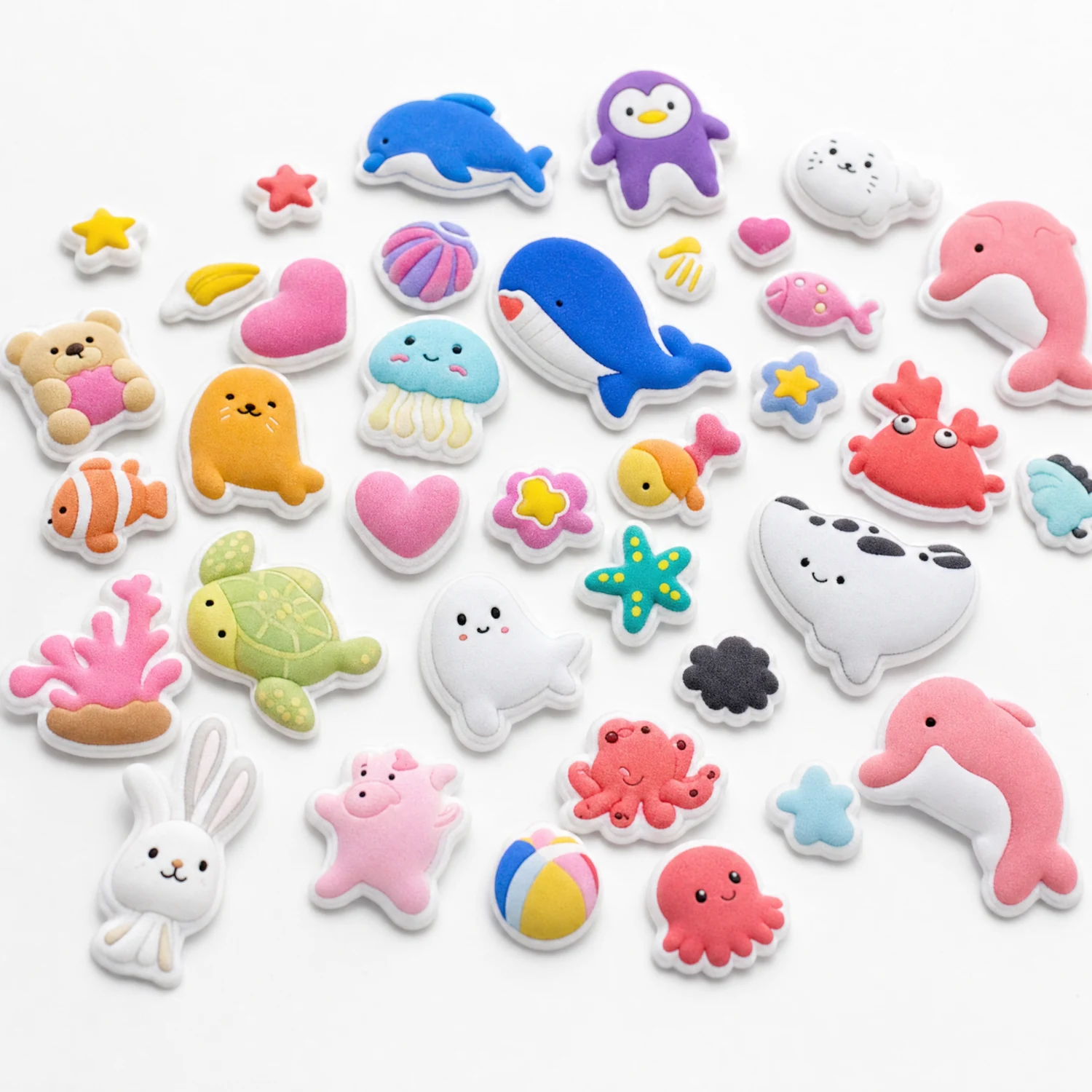 Imagen de muestra de stickers puffy personalizados