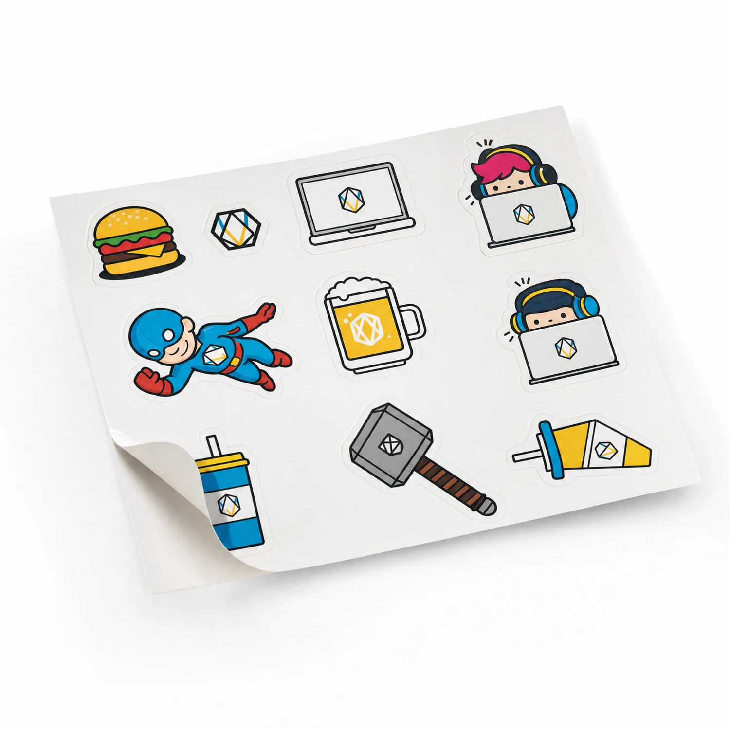 Imagen de muestra de hoja de stickers personalizada