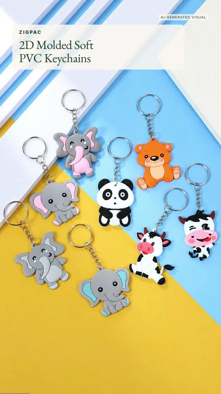 Llaveros de goma personalizados en PVC blando moldeado 2D: vídeo breve