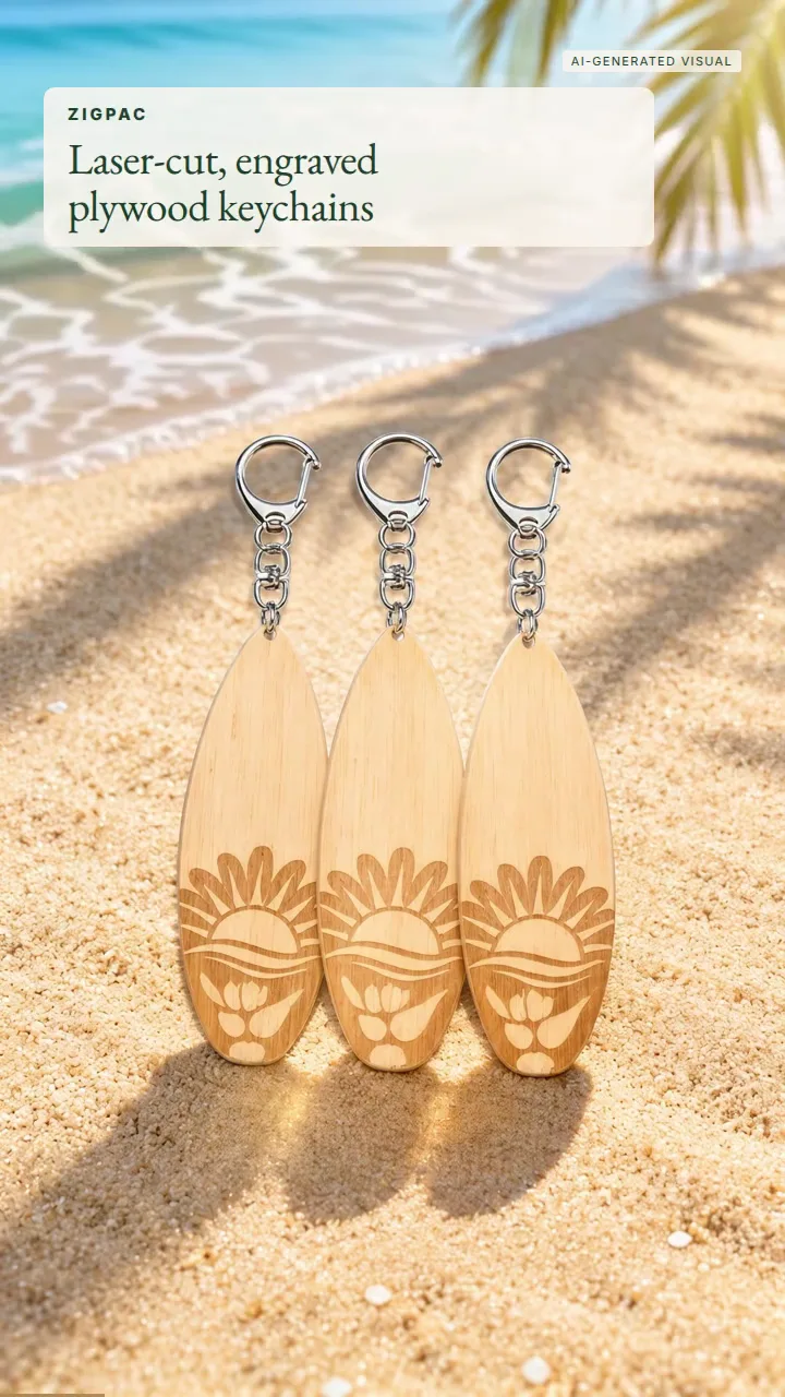 Llaveros de madera personalizados — Contrachapado cortado y grabado con láser: vídeo breve