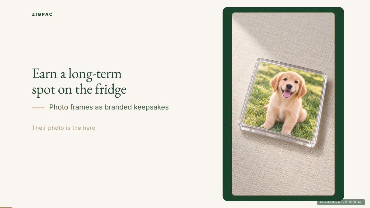 Marcos magnéticos para fotos como recuerdos de marca: cómo las empresas se ganan un lugar duradero en el refrigerador (vídeo)