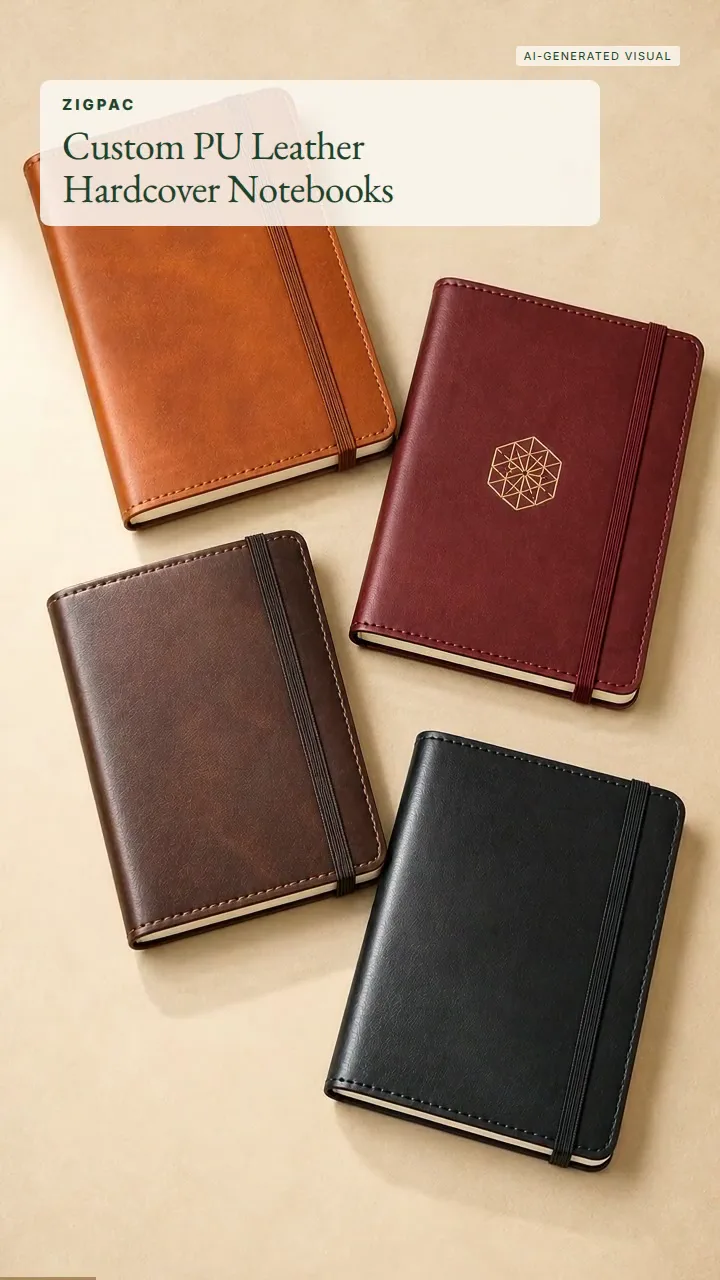 Cuadernos personalizados de cuero PU para regalos corporativos y papelería de marca: vídeo breve