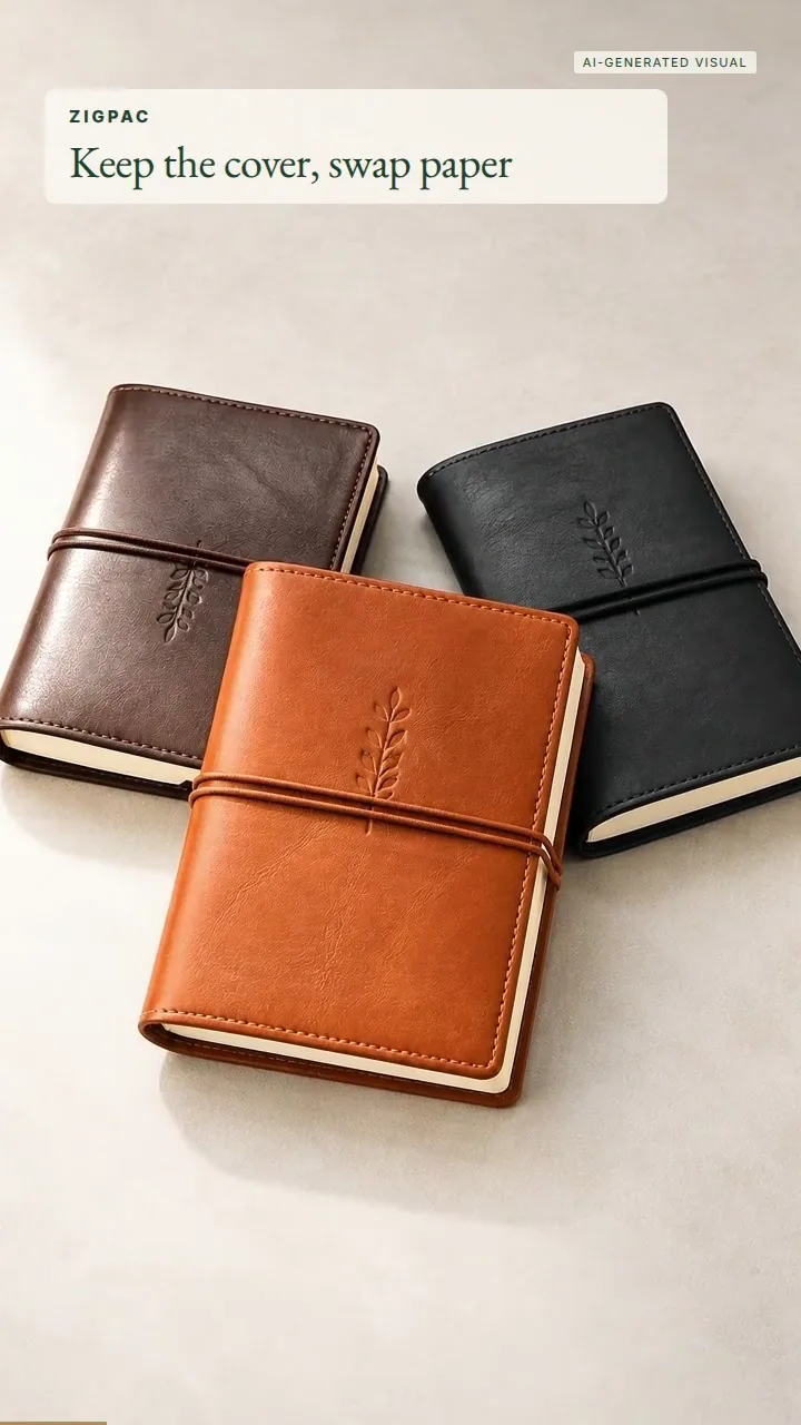 Cuadernos recargables personalizados de cuero genuino: vídeo breve