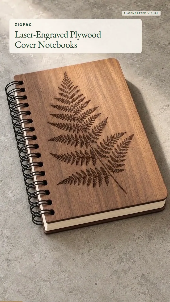 Cuadernos de madera personalizados con tapas de contrachapado grabadas con láser: vídeo breve