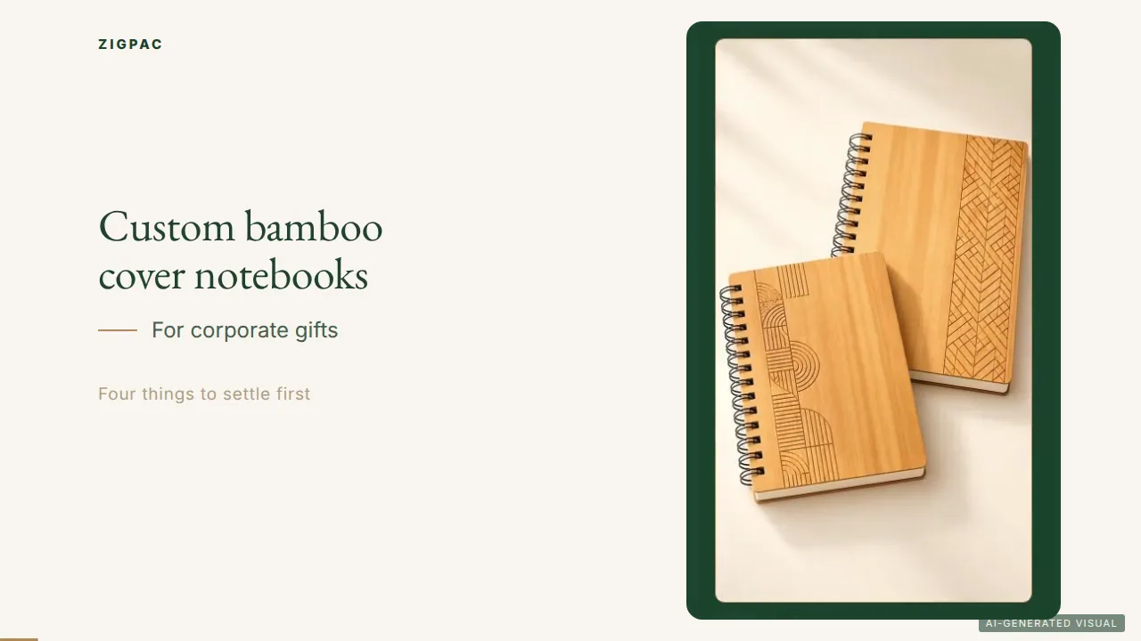 Cuadernos de bambú personalizados para regalos corporativos y papelería de marca: guía en vídeo